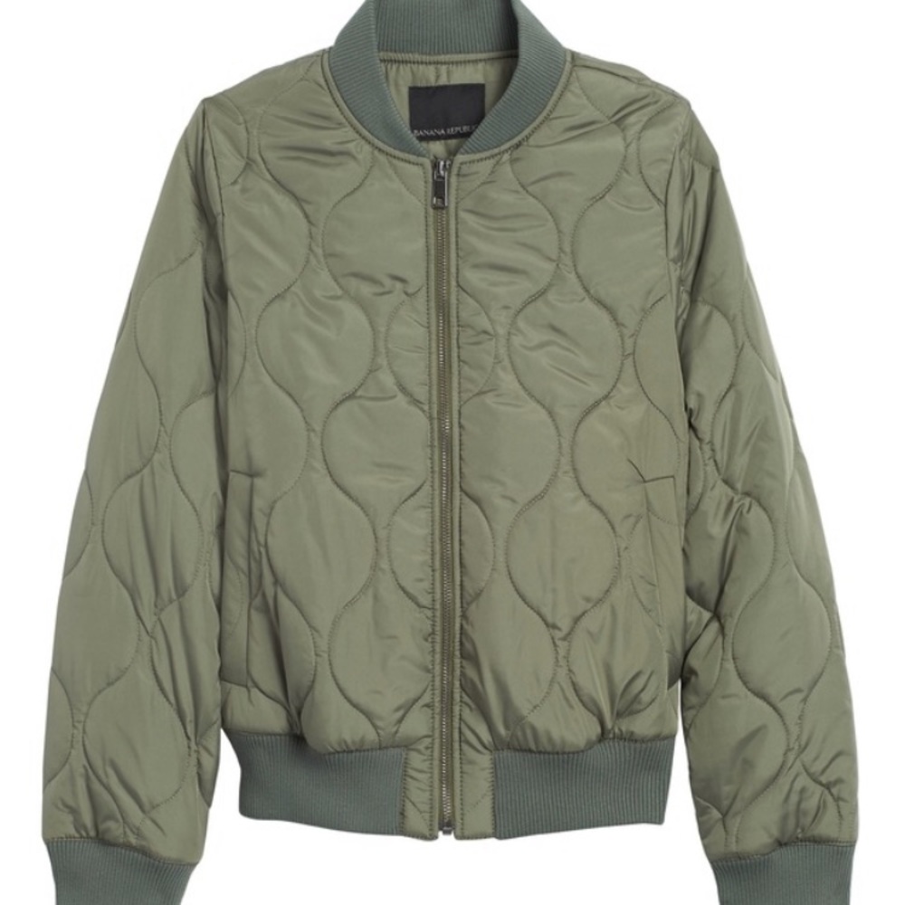 Water-Resistant Quilted Bomber Jacket